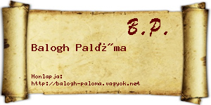 Balogh Palóma névjegykártya